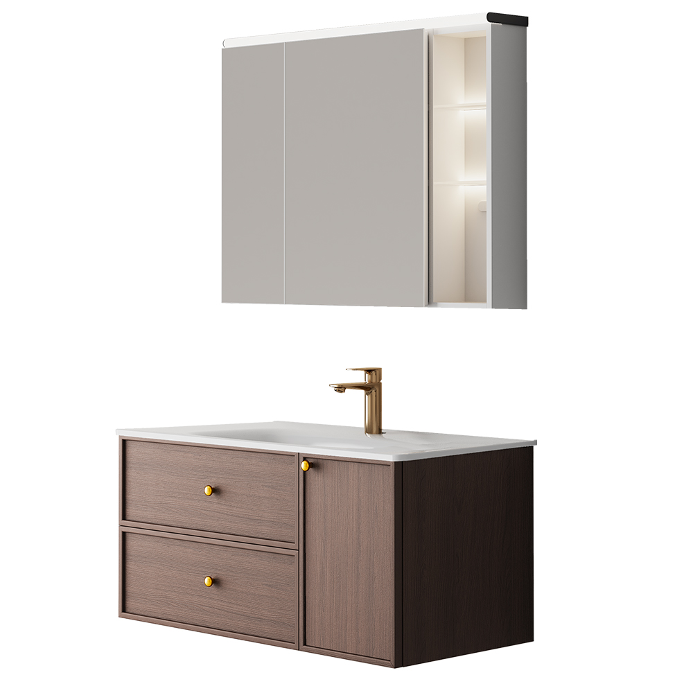 BC6302-100陶瓷盆款 生态实木黄色视频APP黄瓜视频柜